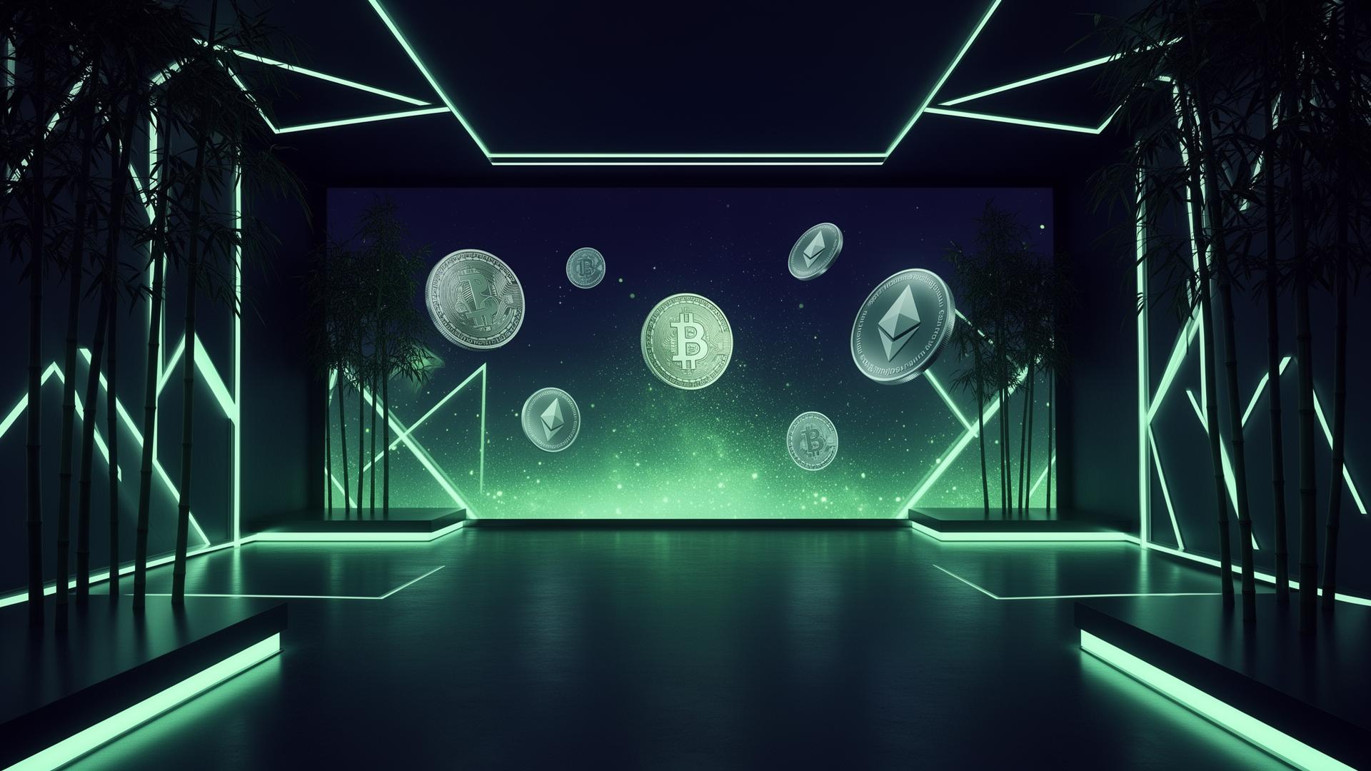 BetPanda crypto casino sfeerbeeld met bitcoin en ethereum munten